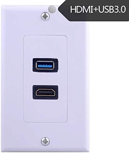 Стенни панела, HDMI, USB 3.0, Halokny 1 Порт HDMI Женски + 1 Порт USB3.0 Женски Видеокомпонент Съставна Аудио-Видеостена