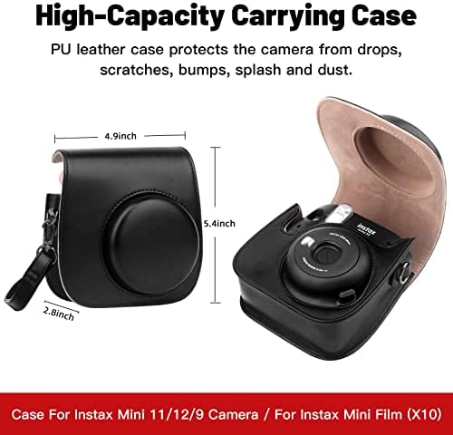 Защитен калъф за фотоапарат непосредствена печат Fujifilm Instax Mini 11 12 9, Калъф-чанта от изкуствена кожа премиум-клас
