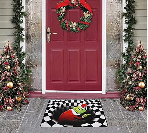 Декоративна подложка за врати, коледна украса, 3D визуална илюзия пухкав килим.