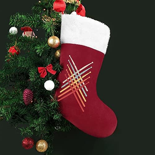 Ретро Барабанни Пръчки Коледни Окачени чорапи Чорапи за Коледно Камина Празничен Начало Декор