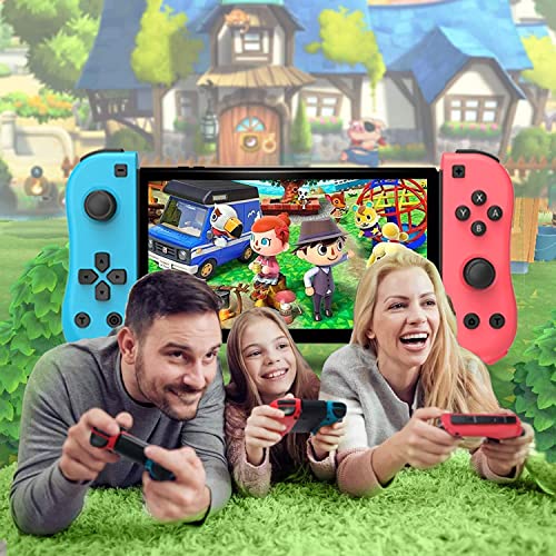 Контролери за видео игри, Безжична смяна на геймпада Bluetooth, Подходяща за Nintendo Switch - Ляв и Десен Neon Joycon (синьо + червено)