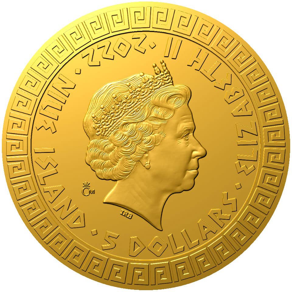 2022 DE Митични Същества Чешка монета PowerCoin Сфинкс Митични Същества Златна монета 5$ Ниуе 2022 Proof