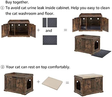 Дизайнерска Пейка за съхранение на Котешки Тоалетни unipaws, Капакът на кутията за боклук със здрава дървена конструкция,
