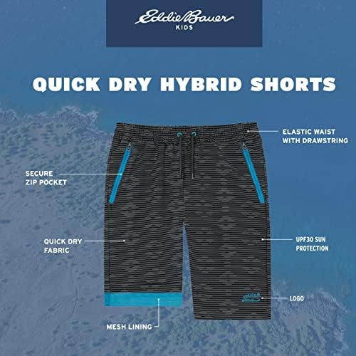 Шорти за активна почивка Еди Bauer Boys - бързо съхнещи Спортни къси панталони - Спортни шорти от хибридна мрежа за момчета