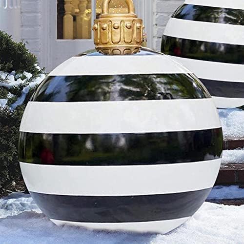 Открит Коледен Надуваем Гарнирано с Топка|60 см/23,6 инча Голям Водоустойчив PVC Надуваема Декоративна Топка|Външни Коледни