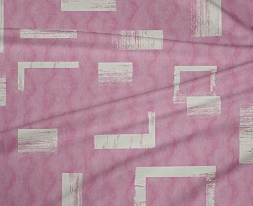 oneOone Полиестер Ликра Розово-розова кърпа на Абстракция на Шевни изделия Щампи върху плат по ярдам ширина 56 см