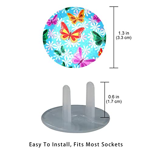 Прозрачен капак за контакти (24 бр. в опаковка) Многоцветни Диелектрични Пластмасови Капачки под формата на пеперуда