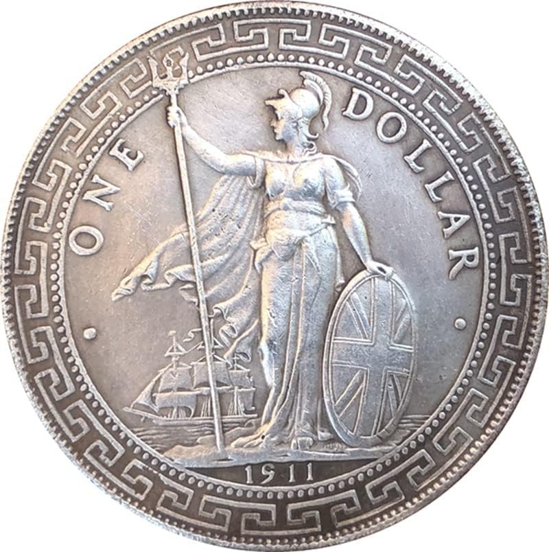 Древни Монети Античен Сребърен Долар, хонг конг станция Хора Търгуват Колекция от Ръчно изработени Сребърни долара