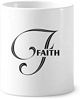 Faith Food Faly Letters Държач За Четка за зъби, Химикалка, Чаша, Чиния от Керамика Чаша За Моливи