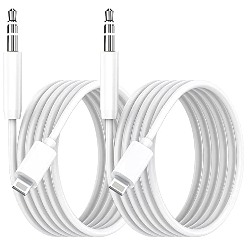 2 Комплекта кабел за iPhone, Aux вход за автомобил, Сертифициран от Apple Пфи Адаптер Lightning конектор за слушалки 3.5