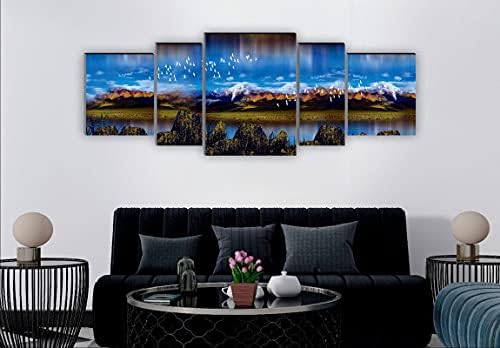 SAF Комплект от 5 Природни пейзажи UV Канава Домашен Декоративен Подарък Предмет голяма Панелна Картина на