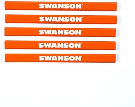 Swanson Tool Co CP700 5 Опаковки ярко-оранжеви плотницких моливи Swanson с Черен графит