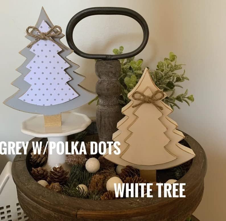 Коледни елхи, Сладки Дървени коледни Елхи, Празничен Декор, Клетка от Бъфало, Коледен Декор на Фермерска къща