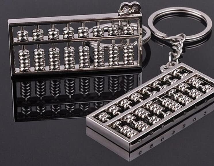 QianKao 8档算盘钥匙扣挂件 创意钥匙链 算盘挂件 定制商务礼品(直径10CM 厚度5.5mm)