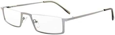 Качествени слънчеви очила за четене в полукръгла рамки сребрист цвят + 2,5 инча