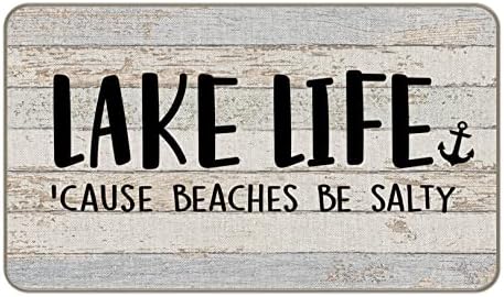 Животът На Езерото МИКСДИНГ, Защото Плажовете са Солени, Котва, Моряк, Подложка За Входната Врата В Морето, 17x30 Инча,