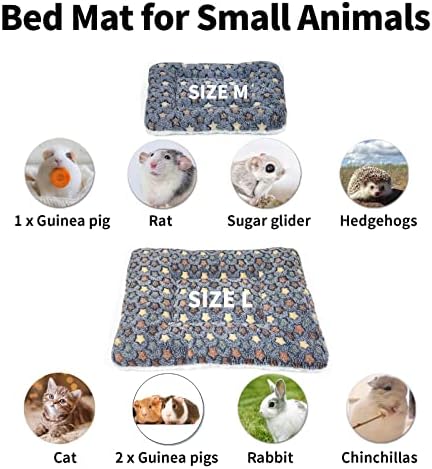 2 Опаковки Квадратна Плюшени легла за морско Свинче и 1 Кошарката За малки животни (Размер S), Уютна спалня за сън, във