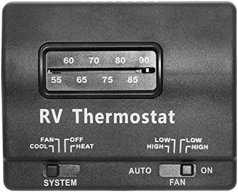 Едностъпални Термостат 7330F3852 За отопление/охлаждане, Съвместим с климатик Колман RV Серия Mach, Черен