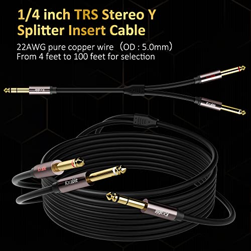 На 1/4-инчов аудио кабел TRS Stereo с двойно 1/4-инчов Y-образно разветвителем (2 комплекта - 4 фута + 4 фута), включете 6,35