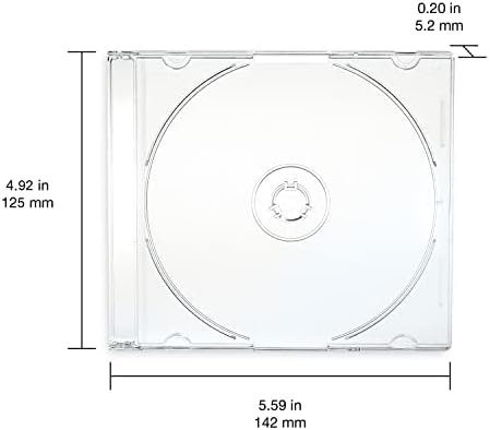 Verbatim CD DVD Blu-Ray Disc Тънки Калъфи за съхранение на дискове 0,2 инча, Различни цветове 50 опаковки (40 прозрачни