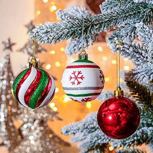 Severin Madelyn Червено-Зелен, бял Комплект коледна украса (2 броя) |30-каратные Украса с топки + 24-инчов Прекрасен Коледен