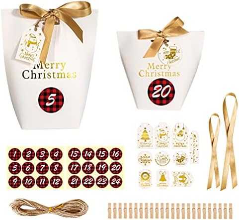 Кутия шоколадови Бонбони HEMOTON 2021 Коледен Адвент-Календар Вечерни Чанти за подаръци, Окачени Подарък Пакети направи