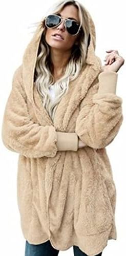 Шусуен Модно Дамско Зимно палто 2022 година с Дълъг ръкав и Ревера с цип От Изкуствена овча кожа, Лохматая Яке-Шакет Оверсайз