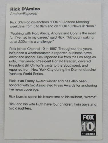 Рик D ' Amico, Водещ Fox News 10 Финикс, Подписано на Промо-снимка с автограф от 4x6 - Снимки на НХЛ с автограф