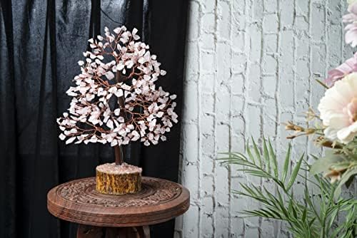 Crystal Розов Кварц Дърво за Положителна Енергия Фън Шуй Скъпоценен Камък Дърво на Дърво Чакра Подарък-Ръчно изработени от