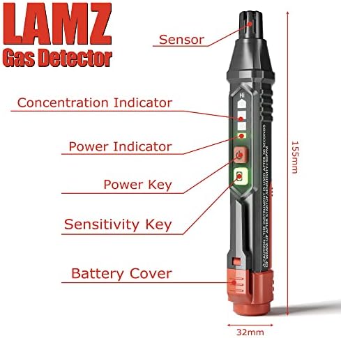 Детектор за изтичане на природен газ LAMZ - Портативен сензор за гориво газ под формата на писалка, с визуална и звукова