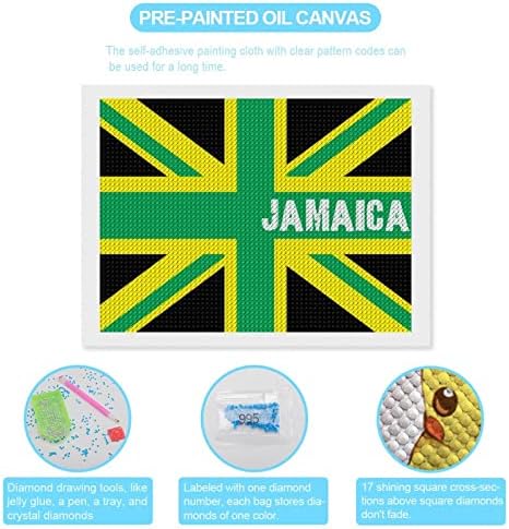 Ямайка Ямайски Флаг на Кралство Диамантена Живопис Комплекти 5D направи си САМ Пълна Тренировка Планински Кристал