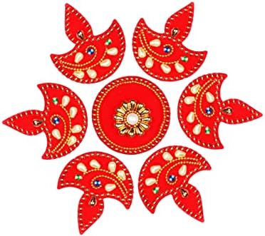 Червено Начало Декор Акрил Дивали Diya Rangoli|Подарък за дома Дивали Етикети на Пода Стикери за Стена за Декорация|за Декорация
