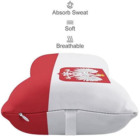 Флаг на Полша с Орел Автомобилната въздушна Възглавница За врата 2 БР Дишаща Възглавница За главата с останалите Универсална