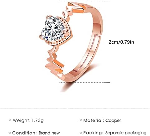 Модни Нови Бижута, Пръстен във формата на сърце От Цирконий, Творческа женски пръстен с диамант, Пръстен за двойки,