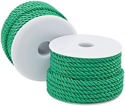 Зелена Крученая памучни въжета за ресни с диаметър от 0,2 инча (18 ярда, 2 опаковки)