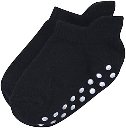 Детски чорапи от памук Посетени by Nature с нескользящим изземване, за защита от падане, обикновен черно-сиви, 12-24 месеца