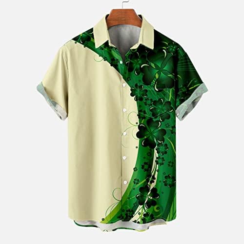 Тениски на Деня на Св. Патрик, Мъжки Ризи с ирландски Трилистником, Хавайски Ризи с копчета, Блуза, Всекидневни Пуловер