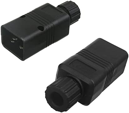 Изберете С20 Жак Адаптер AC Power Plug AC110-250V 16A 3-Контактни Клеми Вграден Адаптер за Щепсел Черен 1 бр.