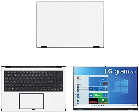 Decalrus - Защитен Стикер за лаптоп LG Грам 16 16T90P (16 Екран), Бял калъф, изработени от въглеродни влакна, обвивка