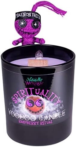 Естествено, Злото Свещ Вуду | Включва Кукла Вуду и Кристален Стик | Веганская Кристален Свещ Магии (Духовност)