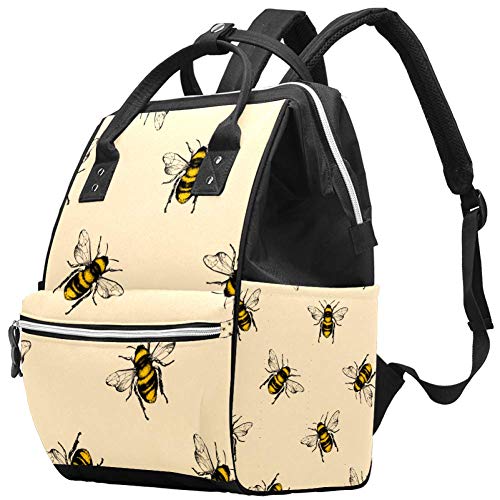 Чанти-Тоут за Памперси с Надпис Медоносной Пчелите, Раница за Майките, по-Голямата Голям Чанта за Памперси, Пътна Чанта