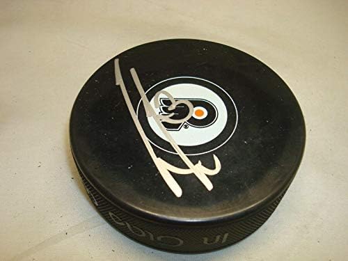Майкъл Нойвирт подписа хокей шайба Филаделфия Флайърс с автограф 1А - за Миене на НХЛ с автограф
