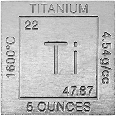 Прес-папие от титанова куба с тегло 5 грама 1,25 инча (32 мм) | 99,99% Чистота и Химически дизайн със сертификат за автентичност