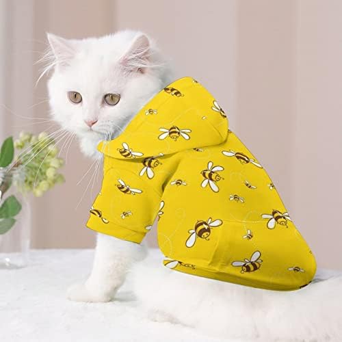 Най-забавната Звезда Мила Hoody с участието на Пчелния Куче От Плат Cat Sweatershirt с Шапка, Мека Яке за домашни Любимци,