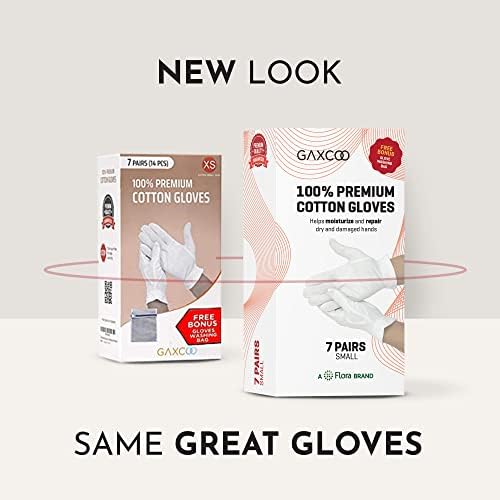 Gaxcoo | Овлажняващи ръкавици от памук премиум-клас XS за сухи ръце и при екземи | Лосион за една нощ, за сън и спа-процедури