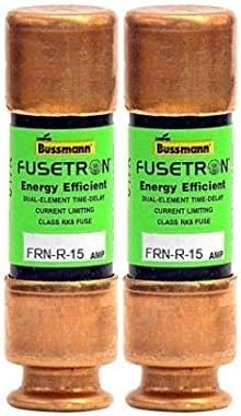 Двухэлементный предпазител Bussmann BP/до frn-R-15 на 15 Ампера Fusetron с токоограничивающим клас забавяне RK5, 250, посочен