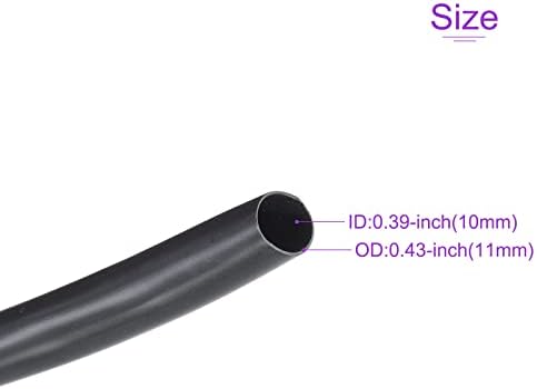 DMiotech 10 мм, 11 ID mm OD, Гъвкав маркуч от PVC за защита на проводници и кабели с Дължина 3,0 m / 9,8 фута, черен