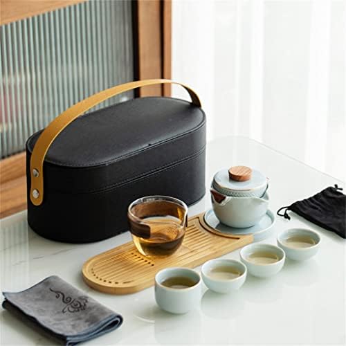 ZSEDP Преносим Пътен Чай Малък Набор от Преносима Чанта Открит Японски Чай
