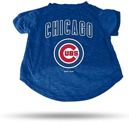 Тениска за домашни любимци Rico Industries MLB Chicago Cubs Размер тениски за домашни любимци, XL, Цвят на