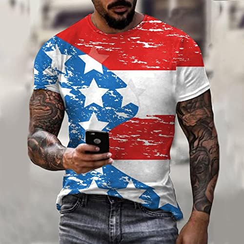 Мъжка Риза С Мъжки ръкав, Лятна Тениска с Цифрово принтом Независимост, Риза с Кръгло деколте, 3D Къса Мъжка Тениска, за Мъже